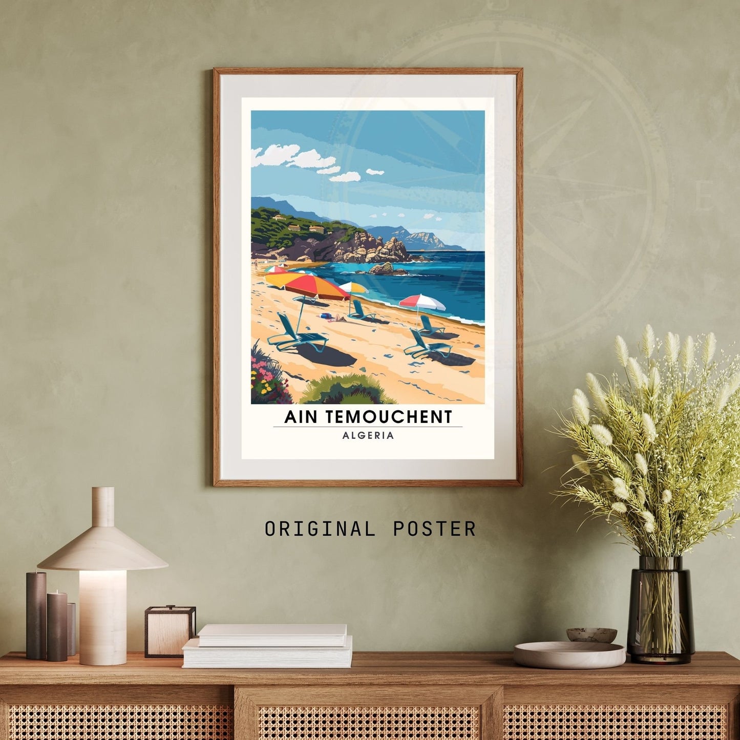 Affiche Ain Témouchent, Algérie | Affiche de voyage Algérie| Affiche Plage