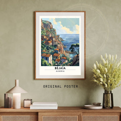 Affiche Bejaïa, Algérie | Affiche de voyage Algérie| Affiche Plage