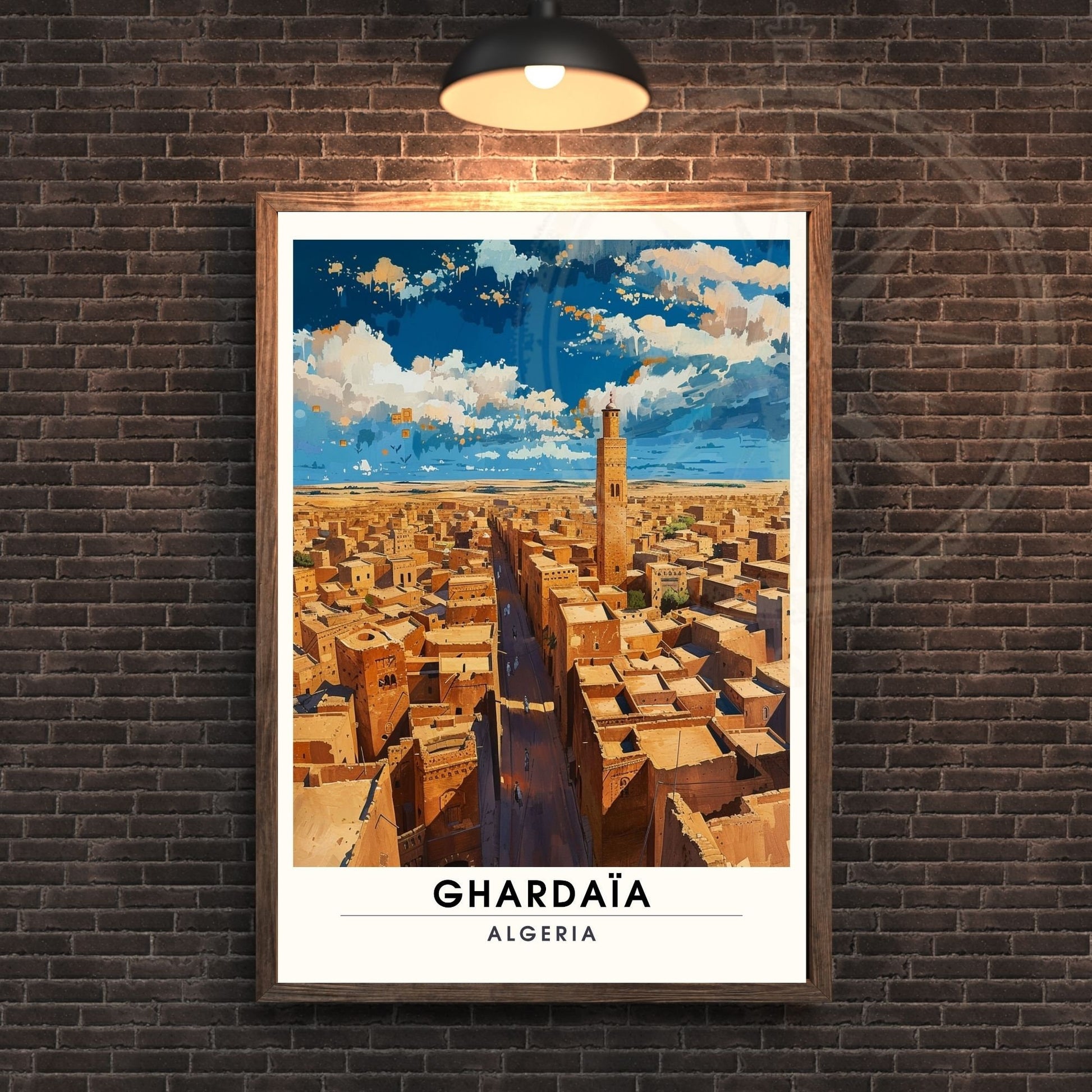 Affiche Ghardaïa, Algérie | Affiche de voyage Algérie