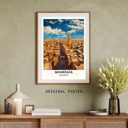 Affiche Ghardaïa, Algérie | Affiche de voyage Algérie