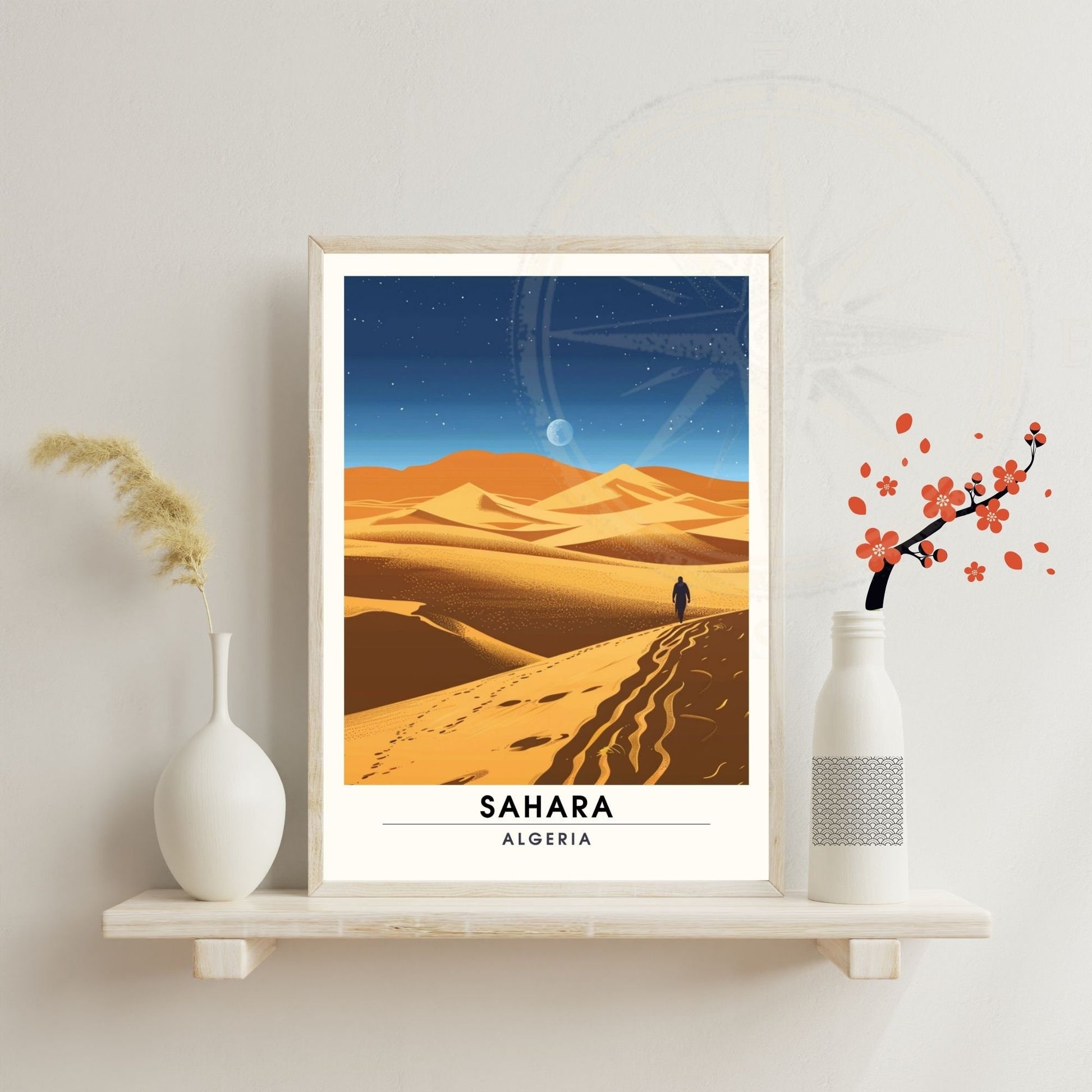 Affiche Sahara, Algérie | Affiche de voyage Algérie, Sahara