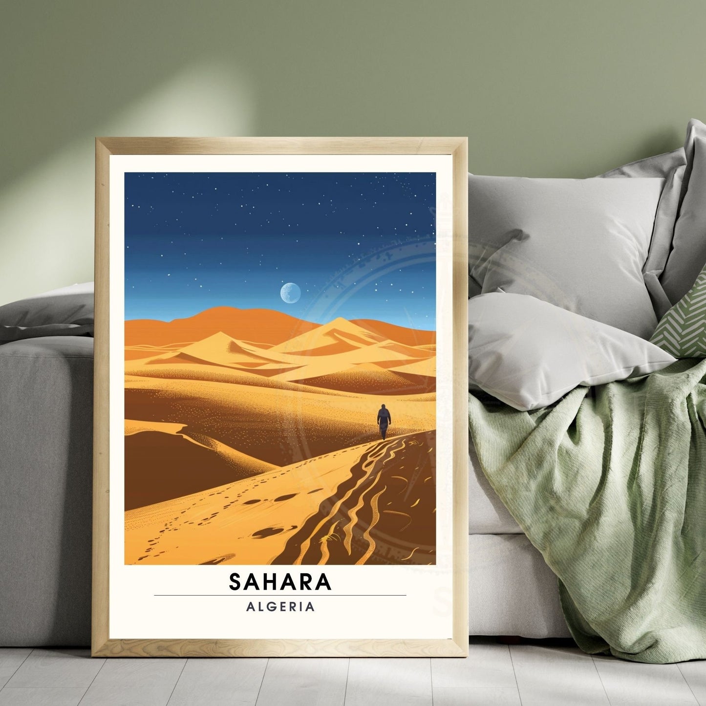 Affiche Sahara, Algérie | Affiche de voyage Algérie, Sahara