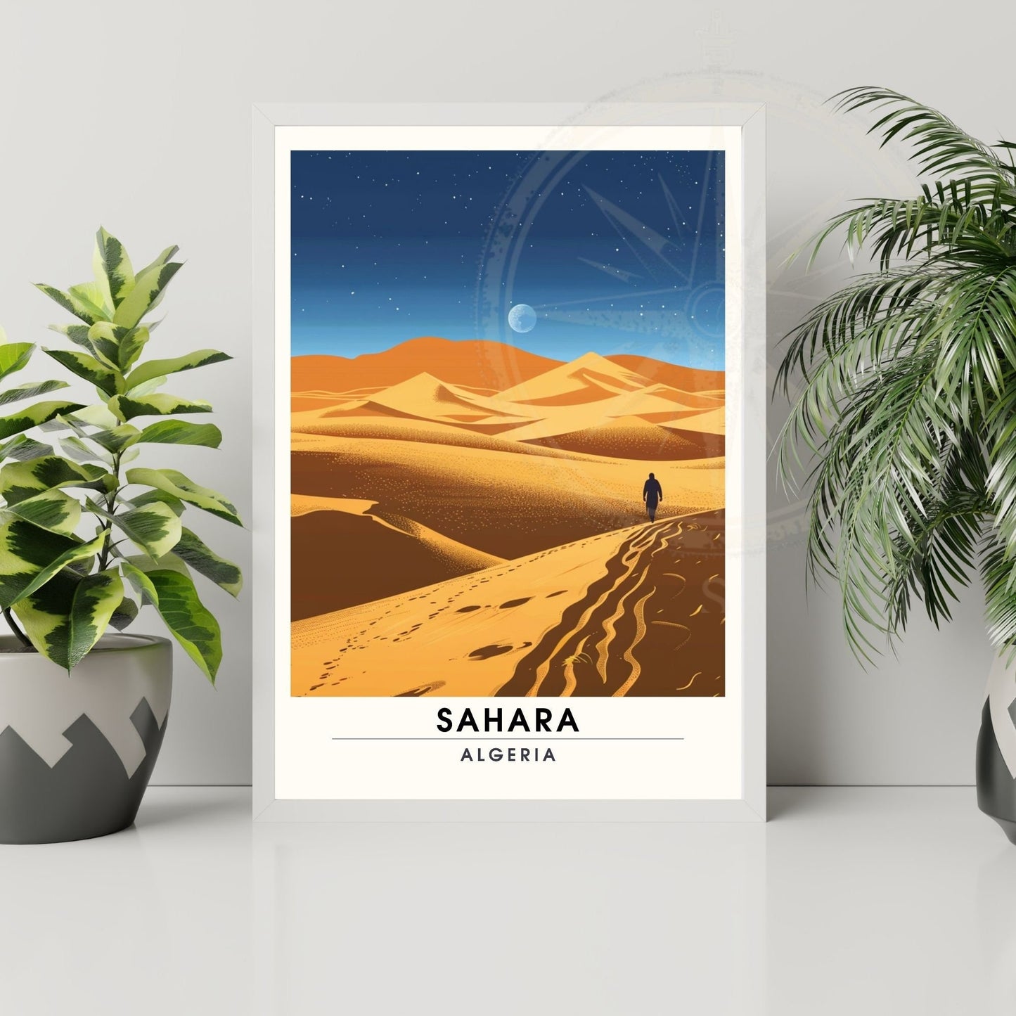 Affiche Sahara, Algérie | Affiche de voyage Algérie, Sahara