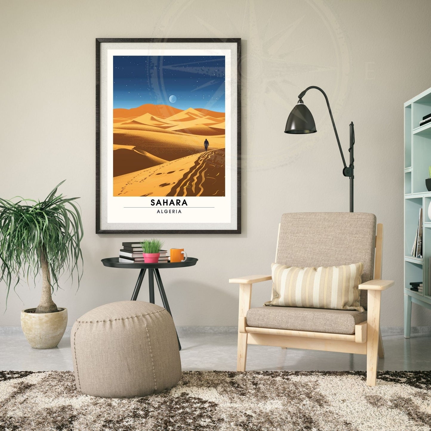 Affiche Sahara, Algérie | Affiche de voyage Algérie, Sahara