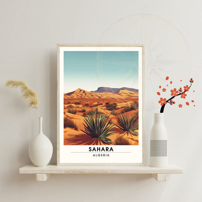 Affiche Sahara, Algérie | Affiche de voyage Algérie, souvenir Sahara