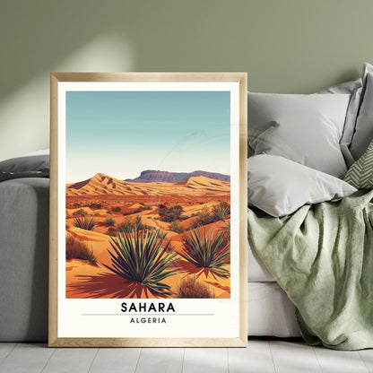 Affiche Sahara, Algérie | Affiche de voyage Algérie, souvenir Sahara