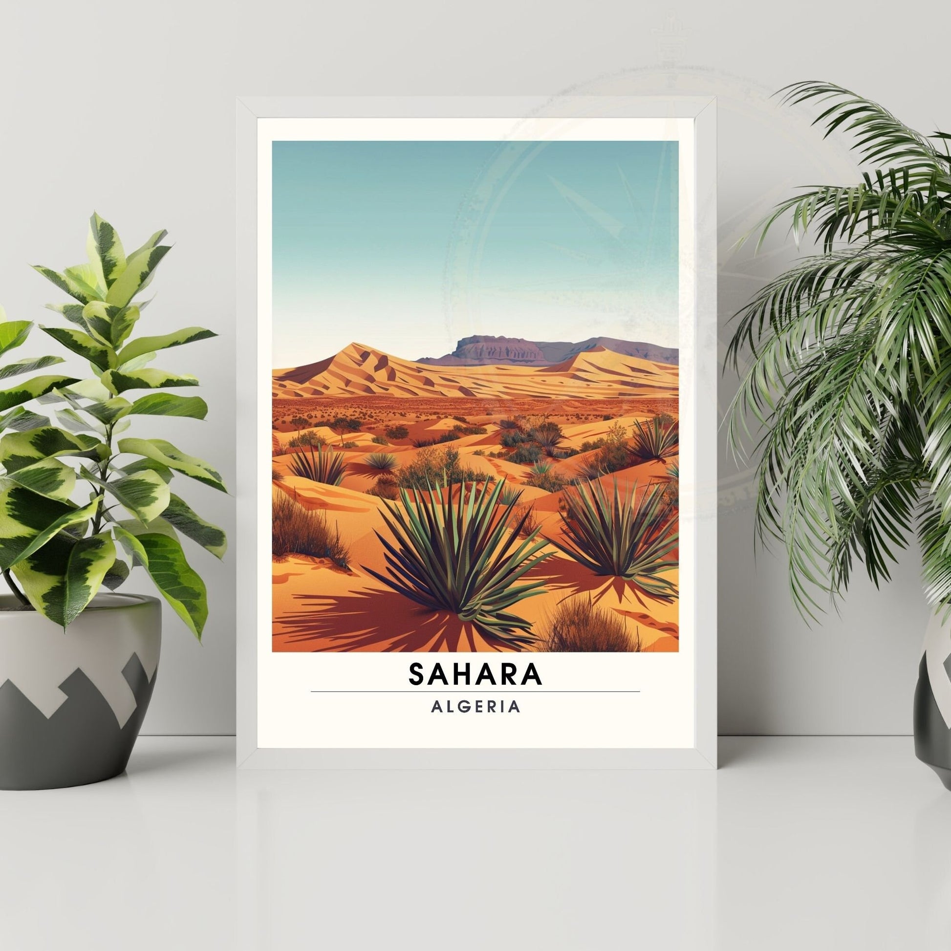 Affiche Sahara, Algérie | Affiche de voyage Algérie, souvenir Sahara