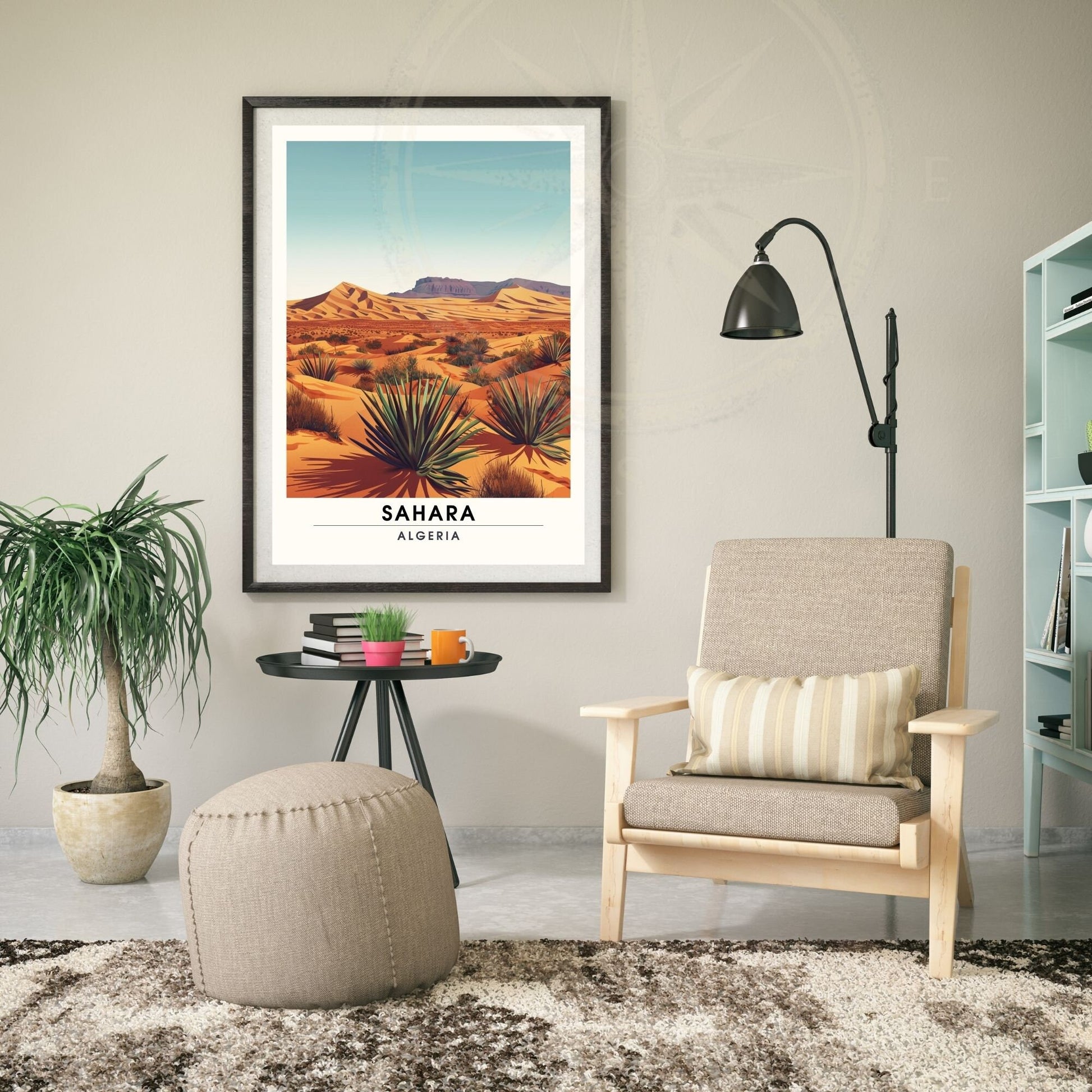 Affiche Sahara, Algérie | Affiche de voyage Algérie, souvenir Sahara