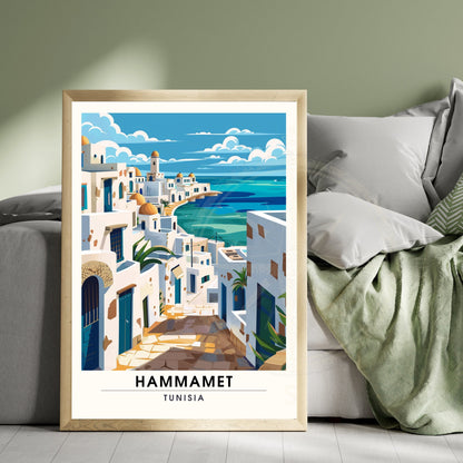 Affiche Hammamet, Tunisie | Impression Hammamet | Vue sur mer