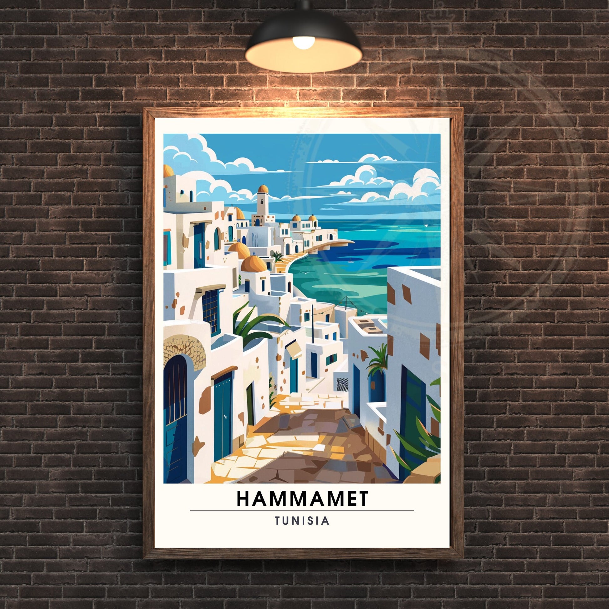 Affiche Hammamet, Tunisie | Impression Hammamet | Vue sur mer