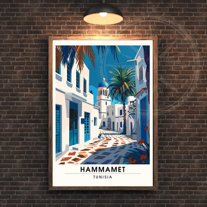 Affiche Hammamet, Tunisie | Impression Hammamet | Vue sur mer