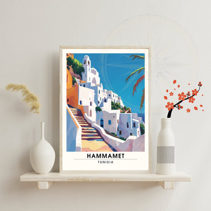 Affiche Hammamet, Tunisie | Impression Hammamet | Vue sur mer