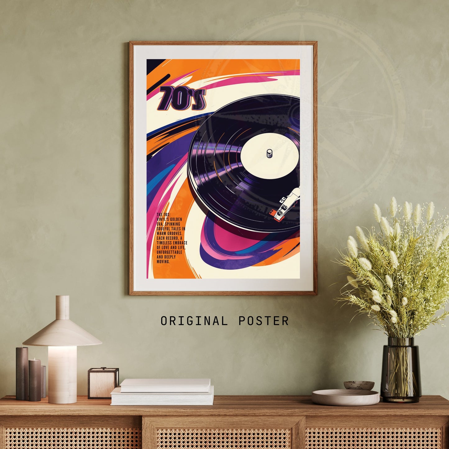 Affiche vintage disque vinyle | affiche années 70 | 70's