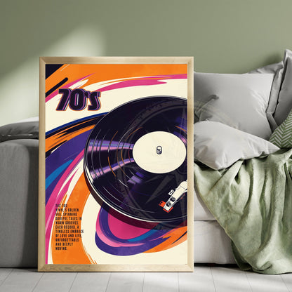 Affiche vintage disque vinyle | affiche années 70 | 70's