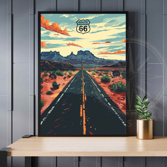 Affiche Route 66 | affiche de voyage route 66 | Affiche USA