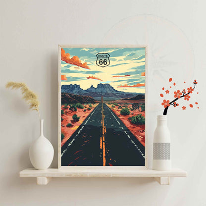 Affiche Route 66 | affiche de voyage route 66 | Affiche USA