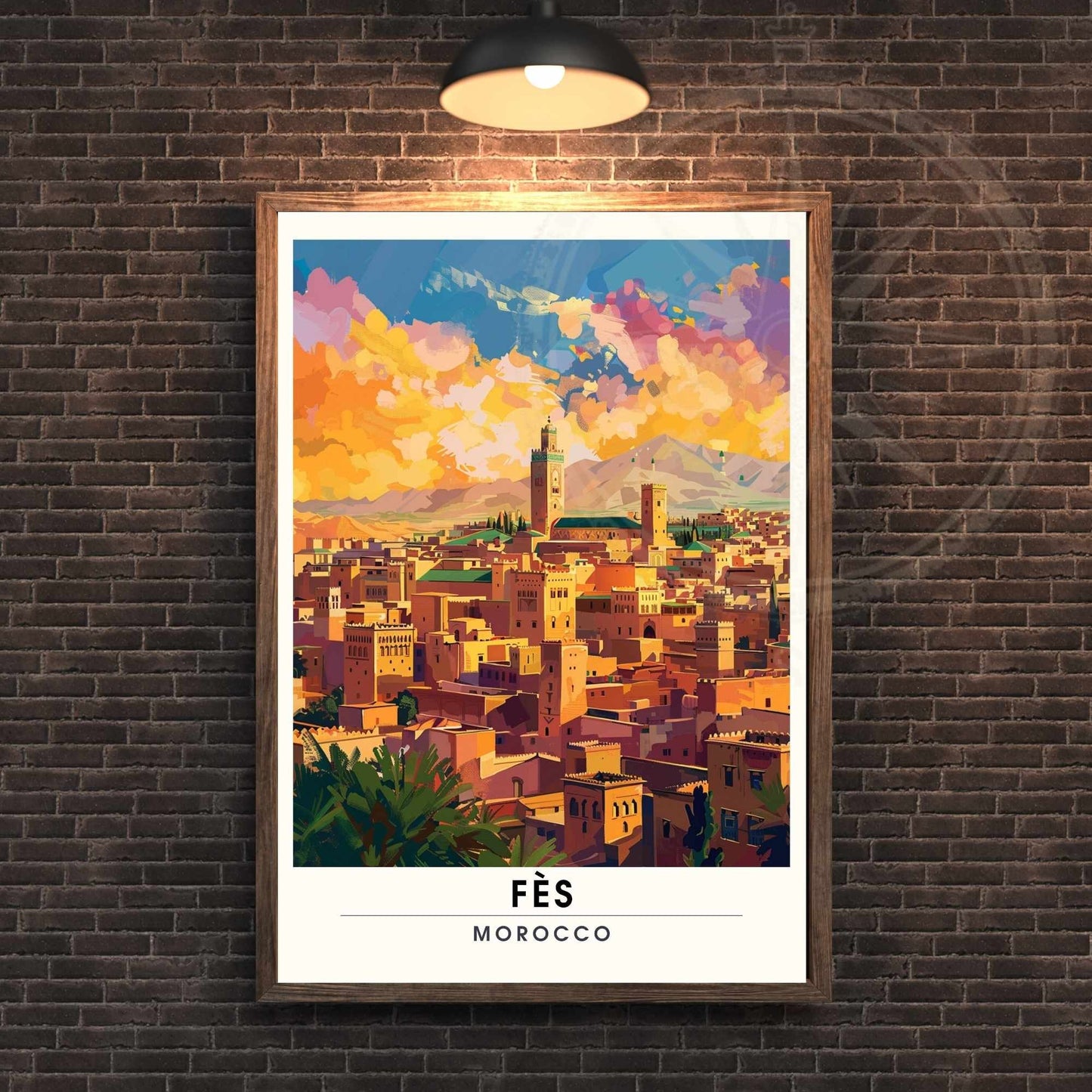 Affiche Fès, Marco | Impression Fès | Affiche de voyage Fès