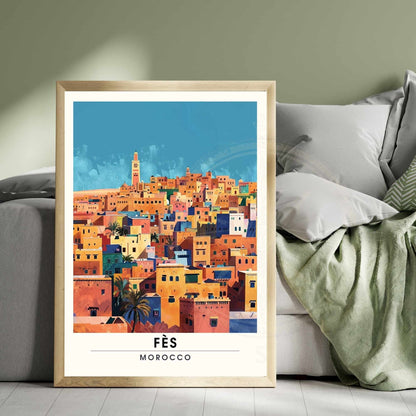 Affiche Fès, Marco | Impression Fès | Affiche de voyage Fès