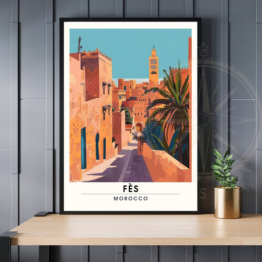 Affiche Fès, Marco | Impression Fès | Affiche de voyage Fès