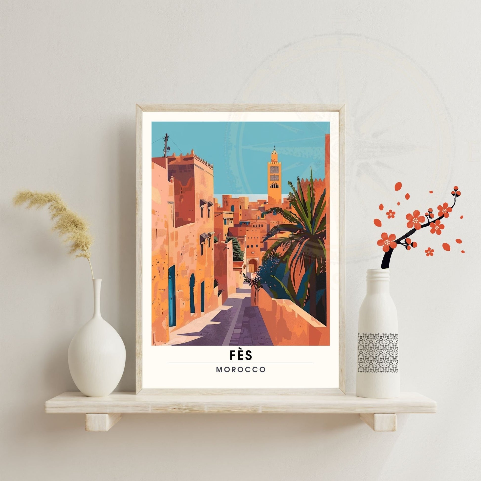 Affiche Fès, Marco | Impression Fès | Affiche de voyage Fès