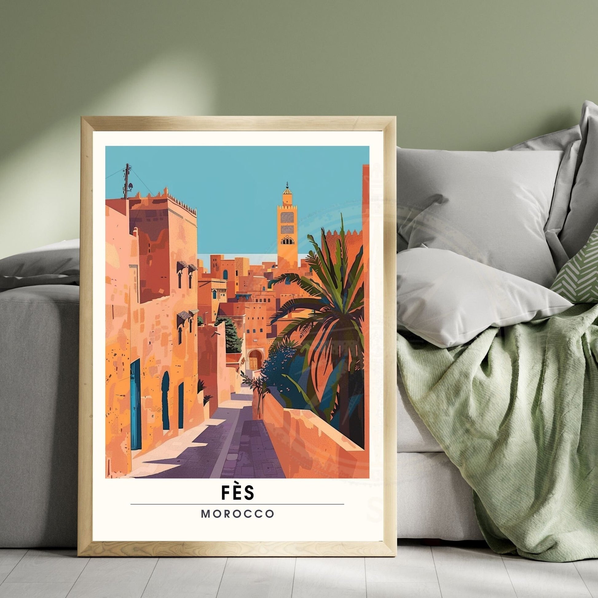 Affiche Fès, Marco | Impression Fès | Affiche de voyage Fès