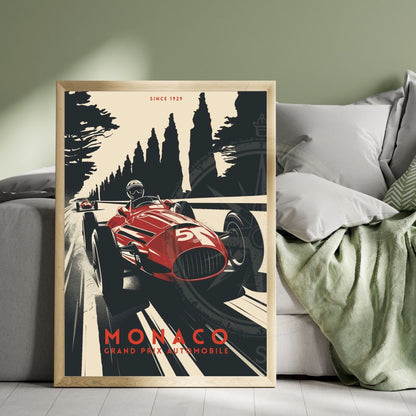 Impression Monaco Grand prix | Impression voiture vintage | Affiche Monaco | Affiche Grand prix Monaco