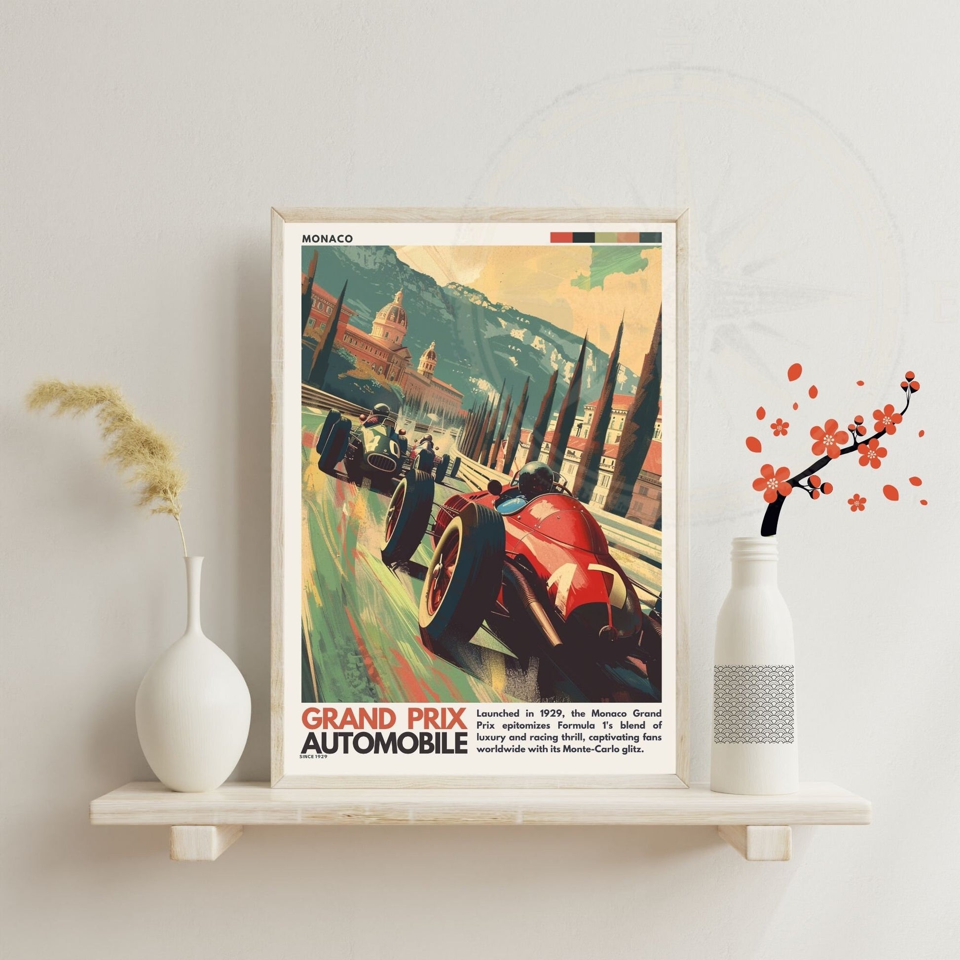 Impression Monaco Grand prix | Impression voiture vintage | Affiche Monaco | Affiche Grand prix Monaco