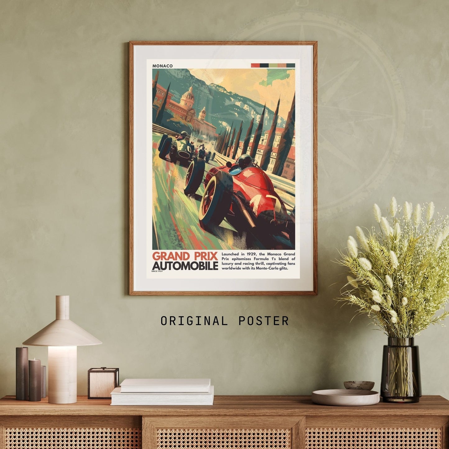 Impression Monaco Grand prix | Impression voiture vintage | Affiche Monaco | Affiche Grand prix Monaco