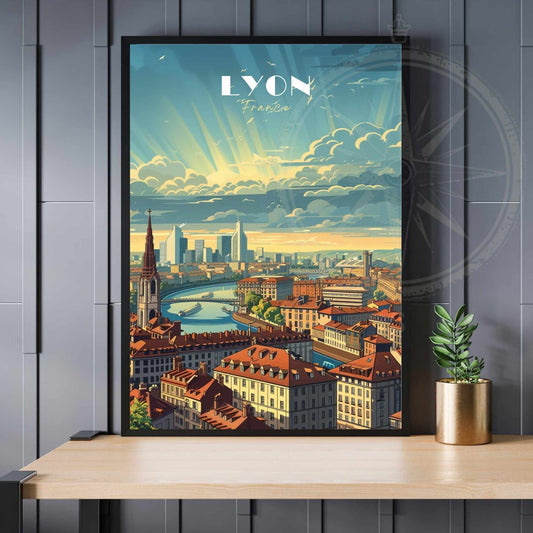 Impression Lyon | Affiche de Voyage Lyon | Affiche Lyon, France