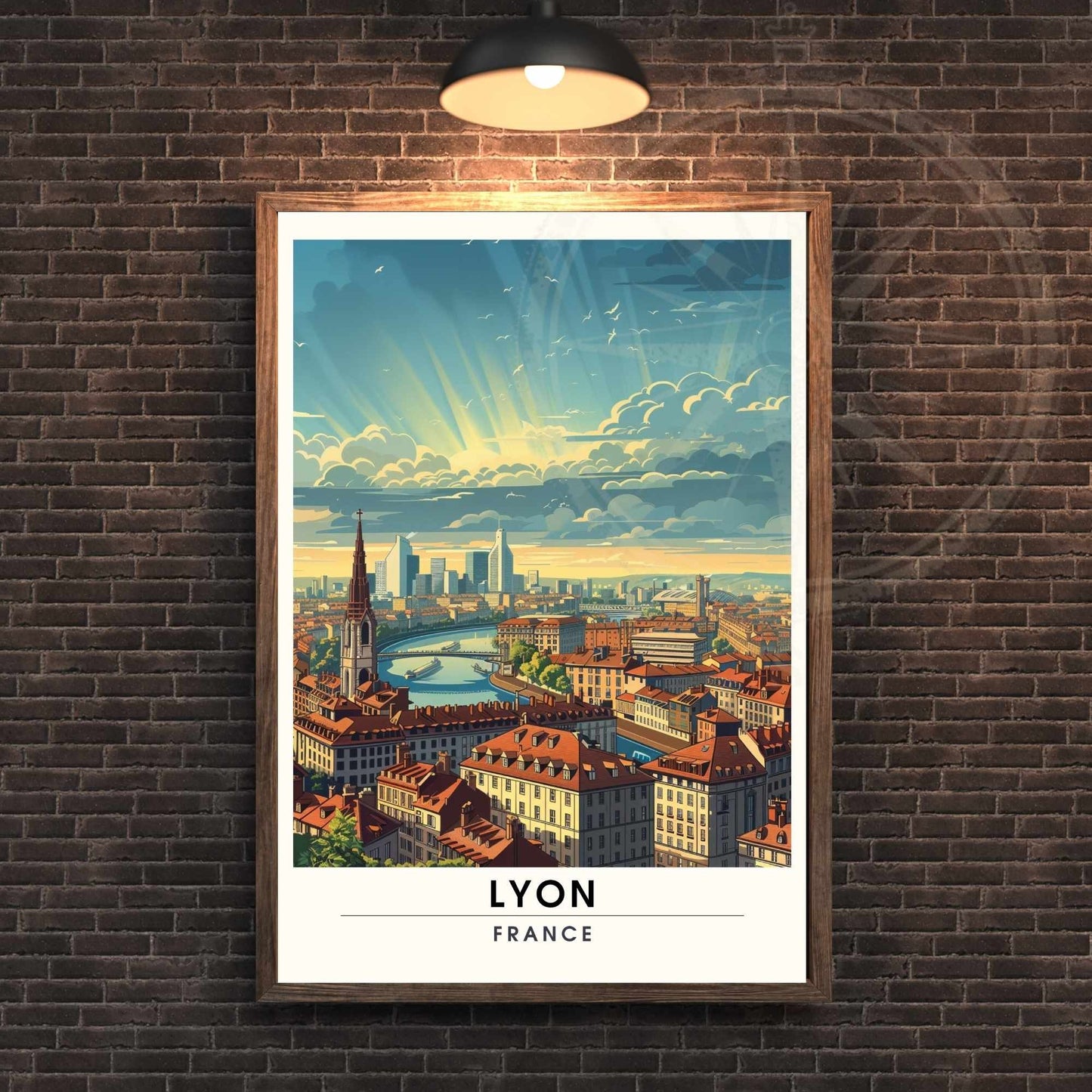 Impression Lyon | Affiche de Voyage Lyon | Affiche ville de Lyon, France