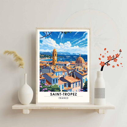 Affiche Saint-Tropez - impression de voyage Saint-Tropez, France - Vue de ciel