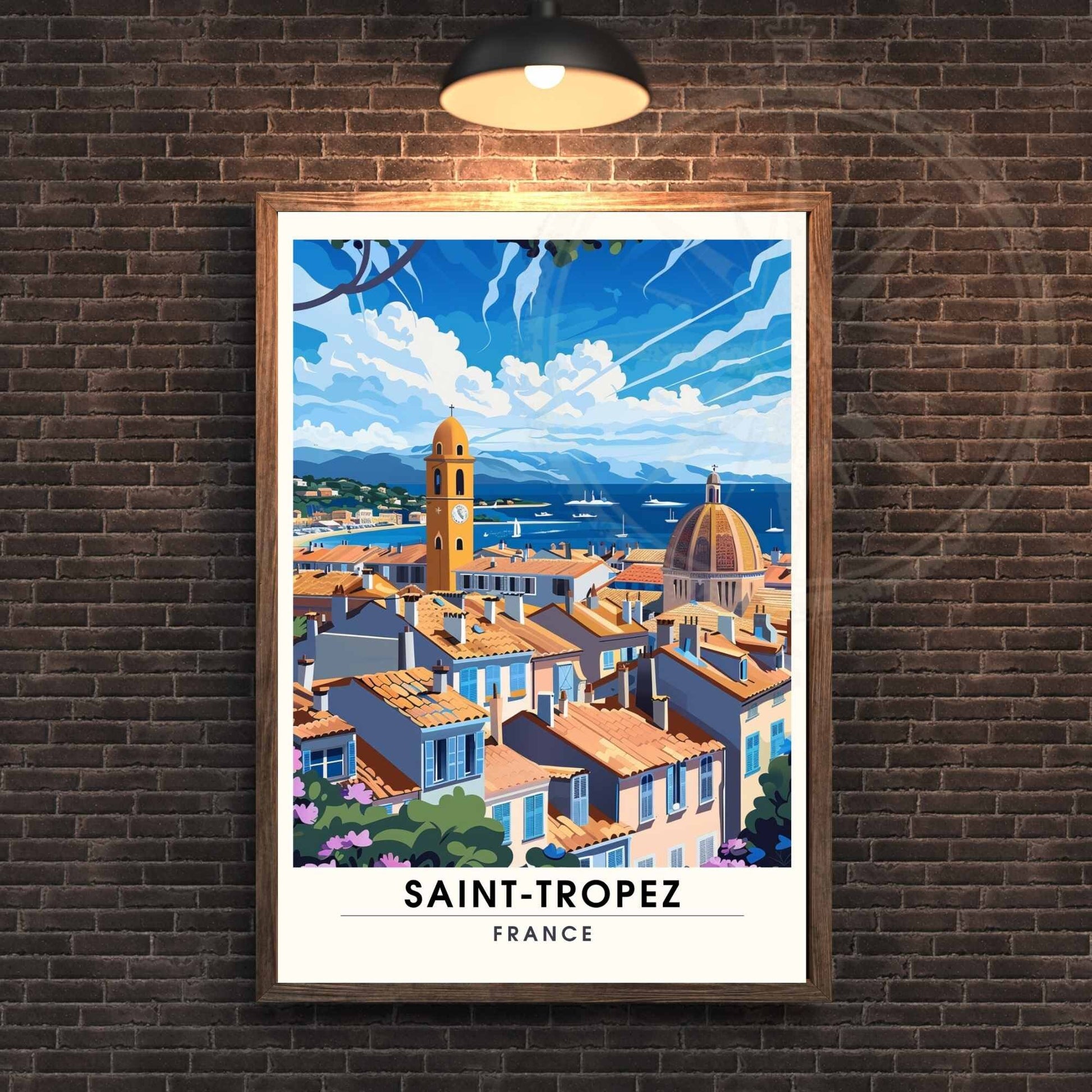 Affiche Saint-Tropez - impression de voyage Saint-Tropez, France - Vue de ciel