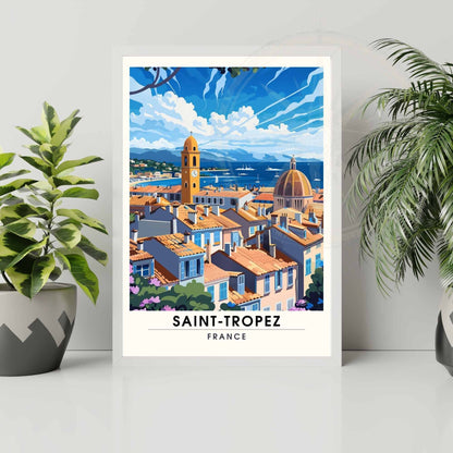 Affiche Saint-Tropez - impression de voyage Saint-Tropez, France - Vue de ciel