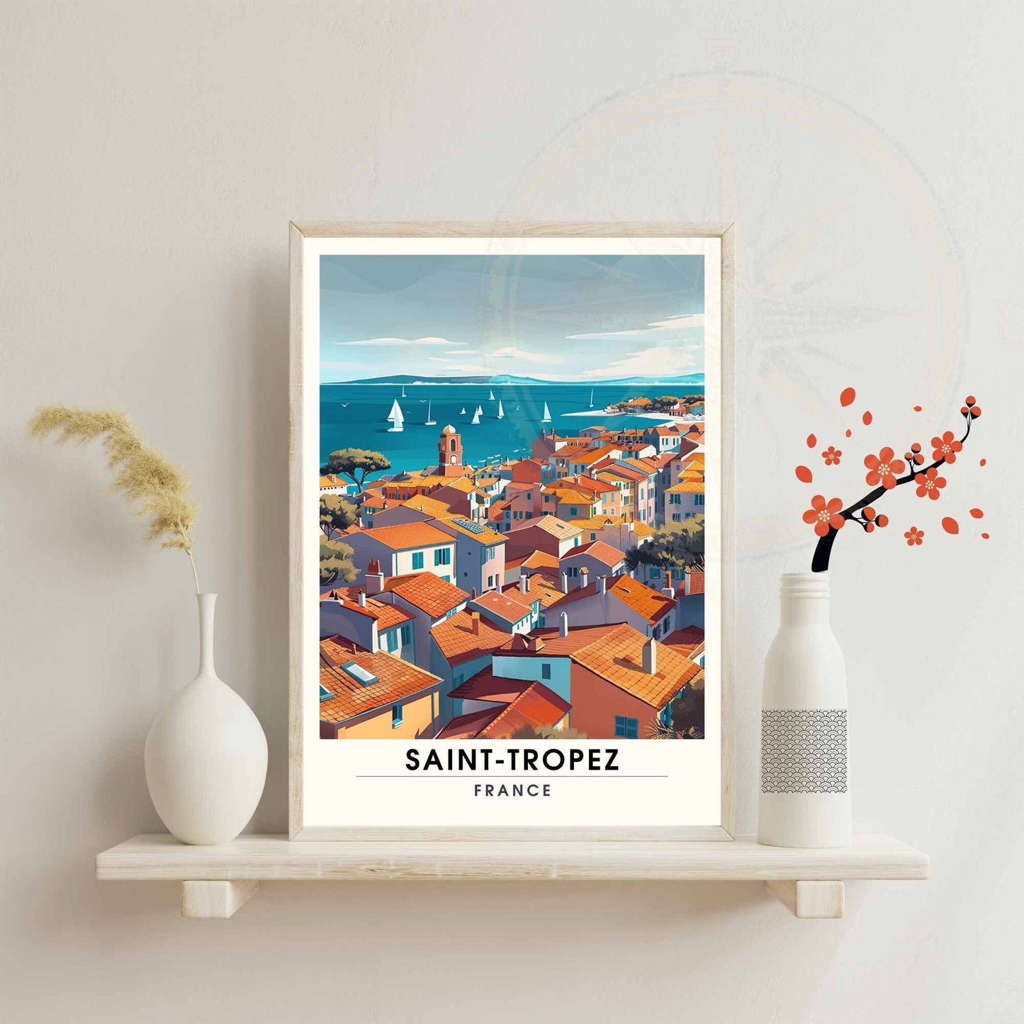 Affiche Saint-Tropez - impression de voyage Saint-Tropez, France - Vue de ciel