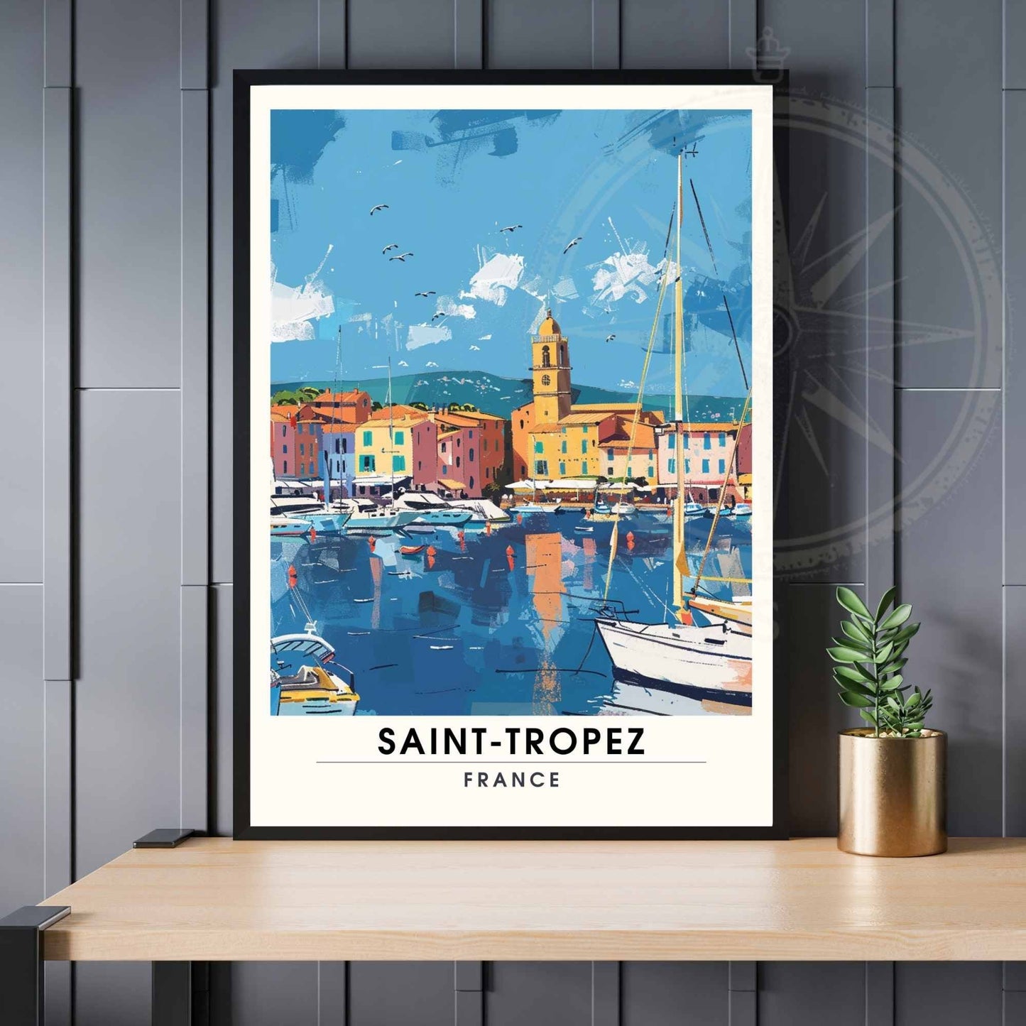 Affiche Saint-Tropez - impression de voyage Saint-Tropez, France - Port de Saint-Tropez