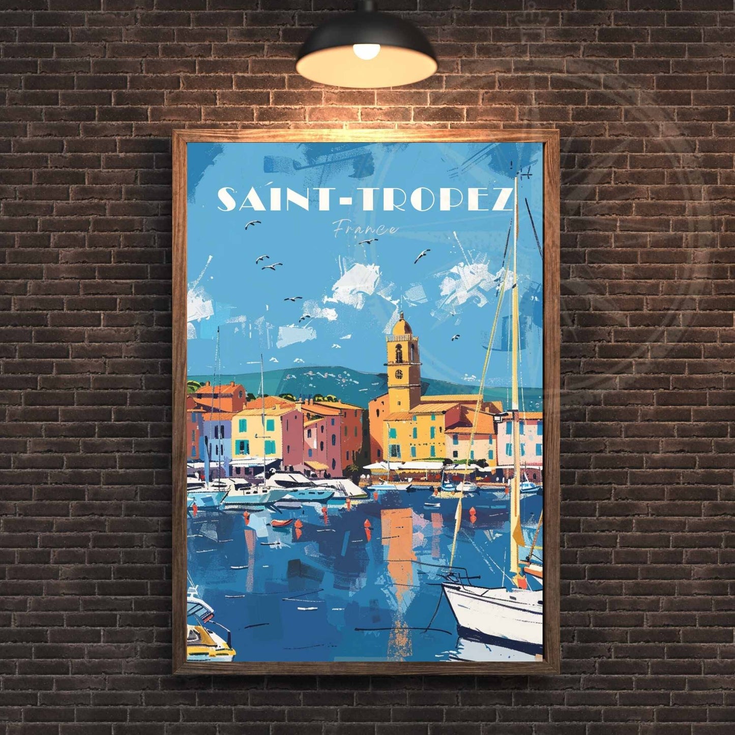 Affiche Saint-Tropez - impression de voyage Saint-Tropez, France - Port de Saint-Tropez