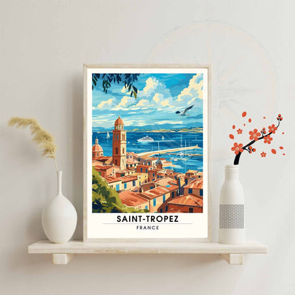 Affiche Saint-Tropez - impression de voyage Saint-Tropez, France - Vue sur le port de Saint-Tropez