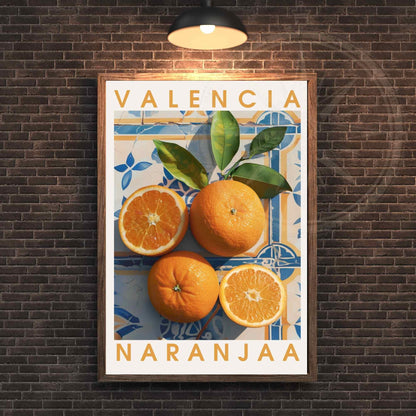 Affiche Orange de Valence - impression de voyage Valence - Affiche Orange de Valence, Espagne - Affiche cuisine