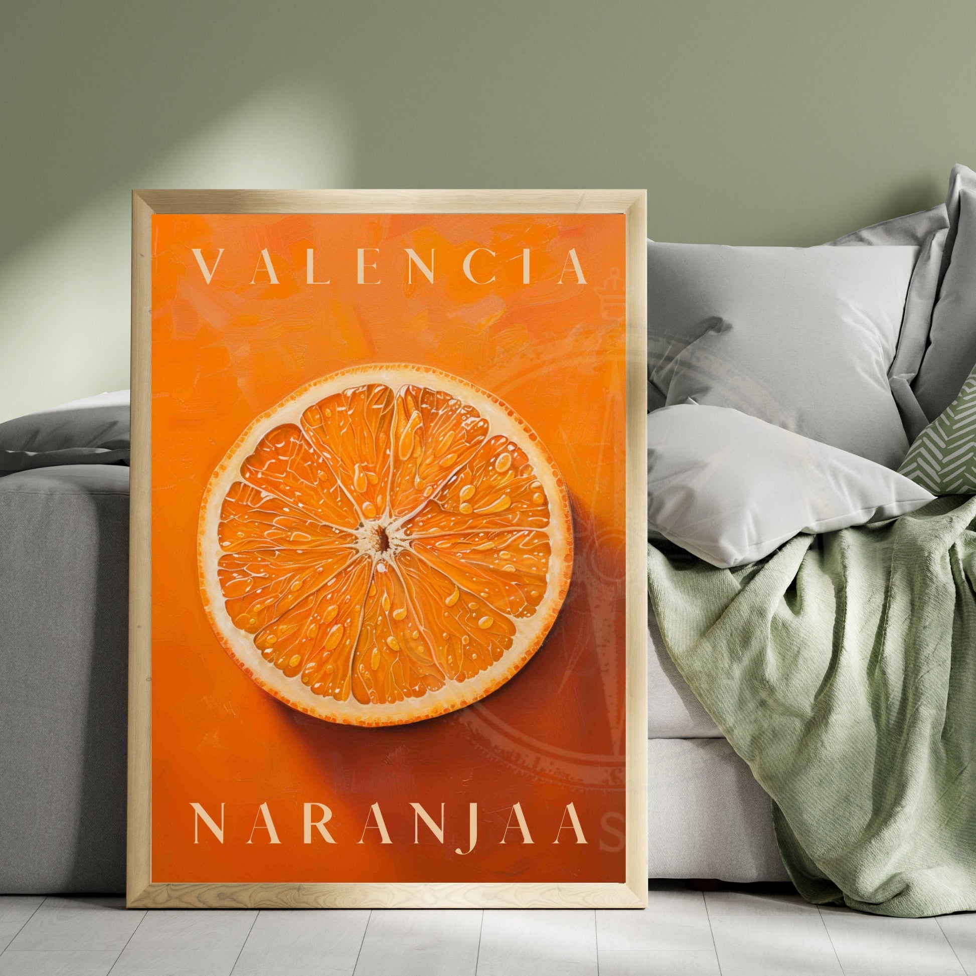 Affiche Orange de Valence - impression de voyage Valence - affiche Orange de Valence, Espagne - Affiche fruit