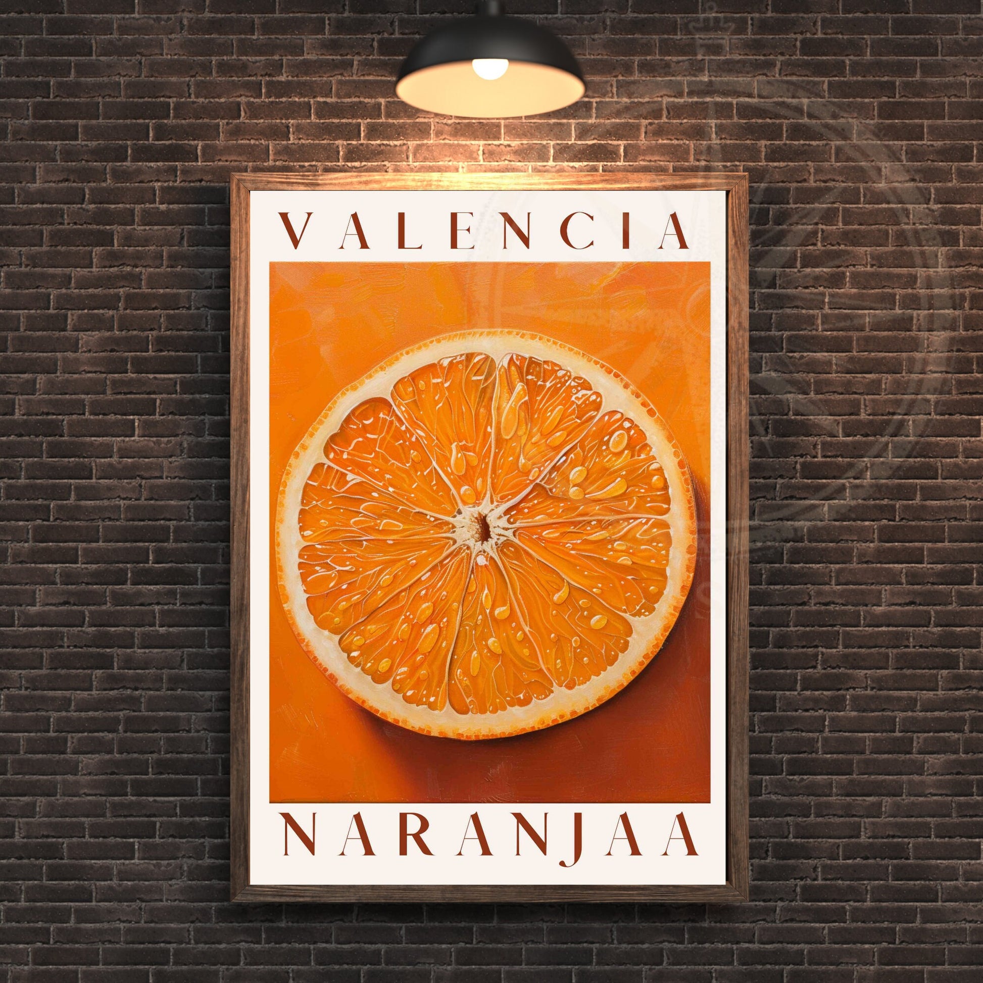 Affiche Orange de Valence - impression de voyage Valence - affiche Orange de Valence, Espagne - Affiche fruit