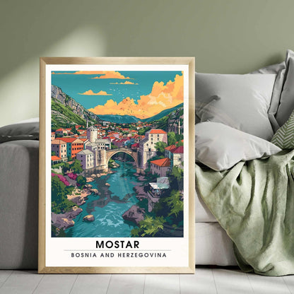 Affiche Mostar - impression de voyage Mostar , Bosnie-Herzégovine - Impression Mostar