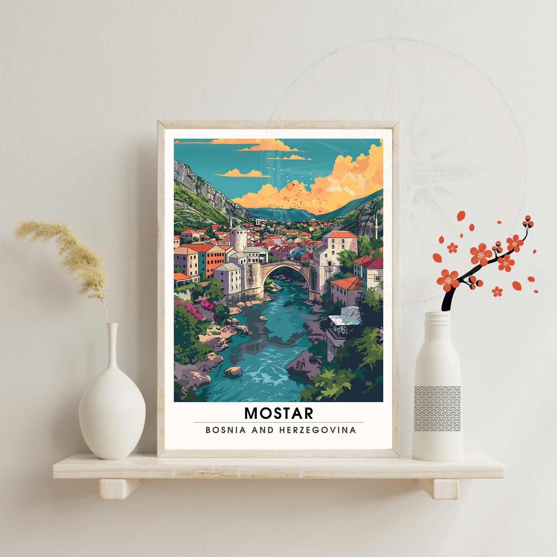 Affiche Mostar - impression de voyage Mostar , Bosnie-Herzégovine - Impression Mostar