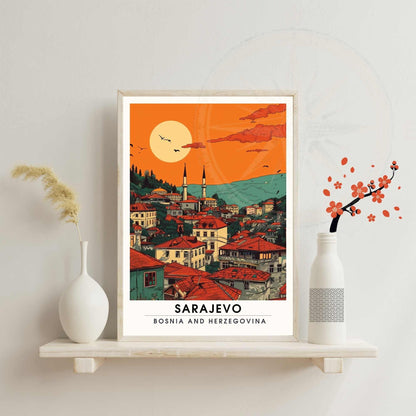 Affiche Sarajevo- impression de voyage Sarajevo , Bosnie-Herzégovine - Impression Sarajevo