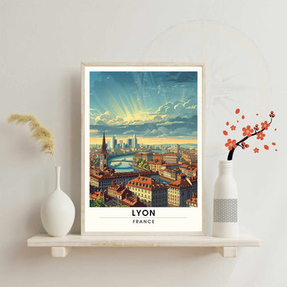 Impression Lyon | Affiche de Voyage Lyon | Affiche ville de Lyon, France