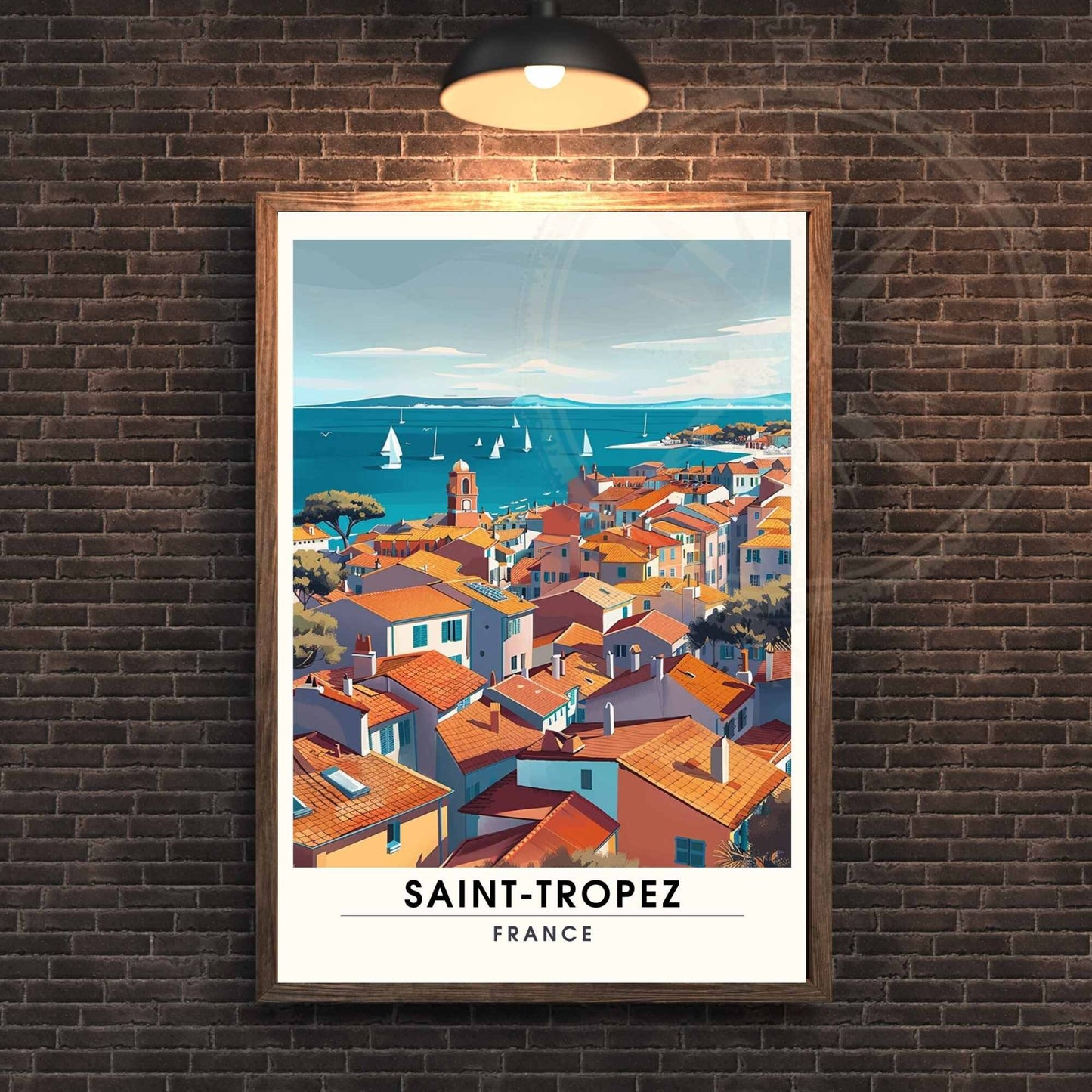 Affiche Saint-Tropez - impression de voyage Saint-Tropez, France - Vue de ciel