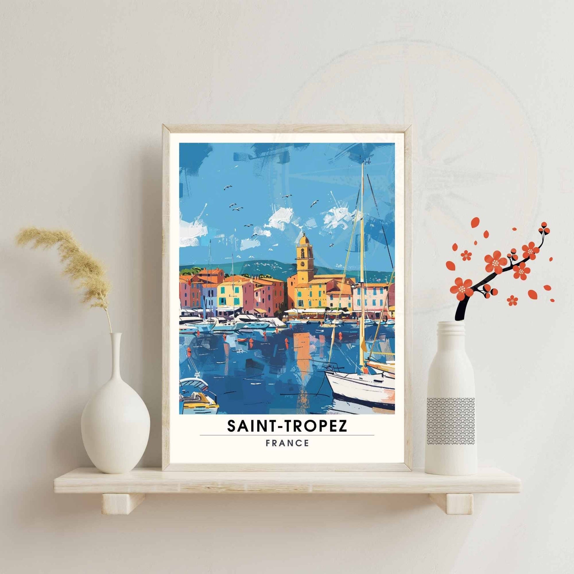 Affiche Saint-Tropez - impression de voyage Saint-Tropez, France - Port de Saint-Tropez