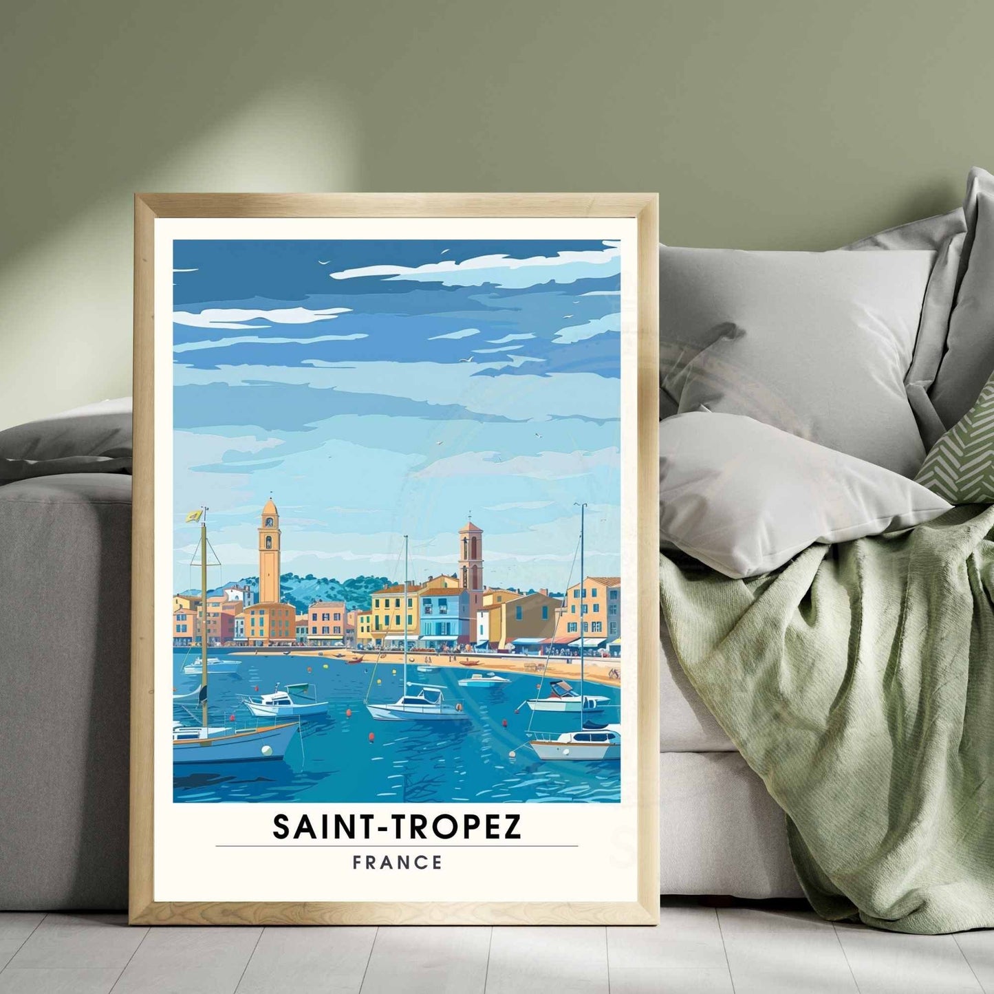 Affiche Saint-Tropez - impression de voyage Saint-Tropez, France - Vue sur le port de Saint-Tropez