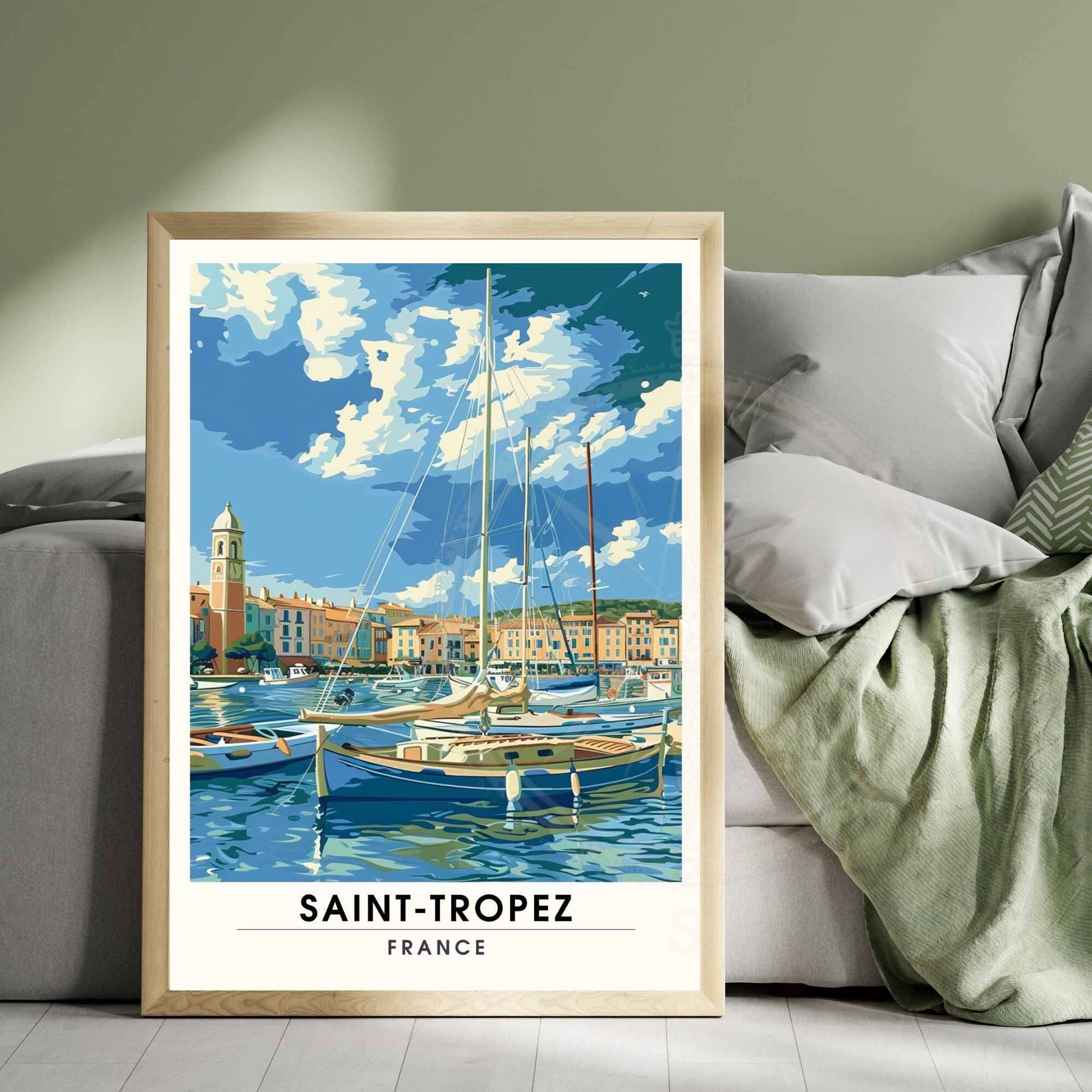 Affiche Saint-Tropez - impression de voyage Saint-Tropez, France - Vue sur le port de Saint-Tropez