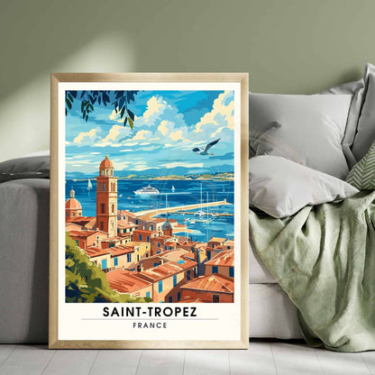 Affiche Saint-Tropez - impression de voyage Saint-Tropez, France - Vue sur le port de Saint-Tropez