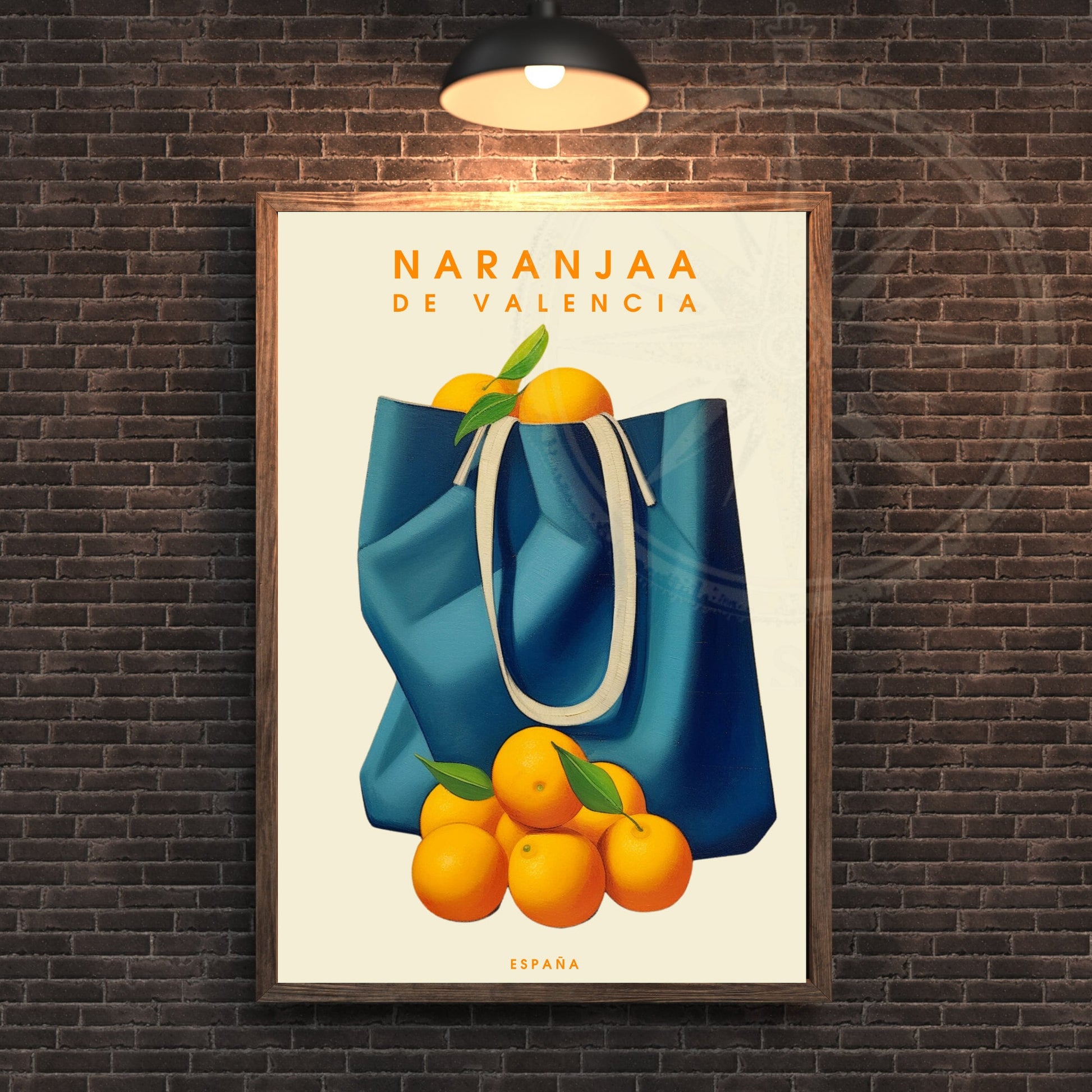 Affiche Orange de Valence - impression de voyage Valence, Orange de Valence, Espagne - Affiche fruit